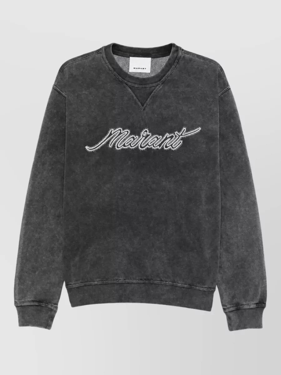 Isabel Marant cotton-blend logo-embroidered crew-neck sweatshirt