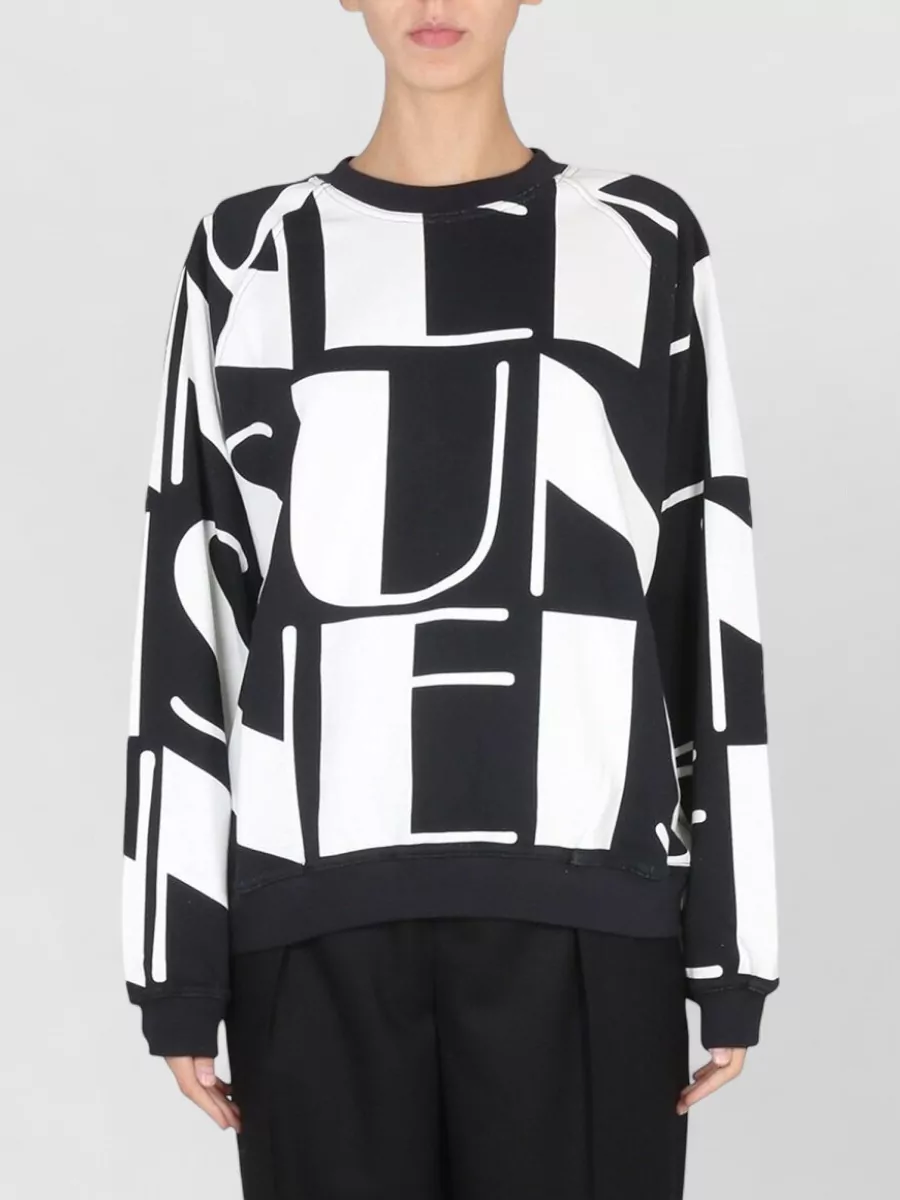 Sunnei Logo Knit Crew Neck Long Sleeve Sweatshirt