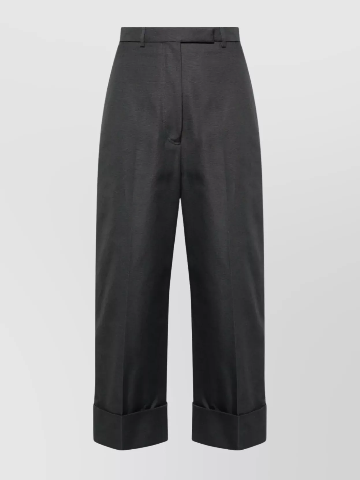 Thom Browne High-waisted Canvas Trousers In Black