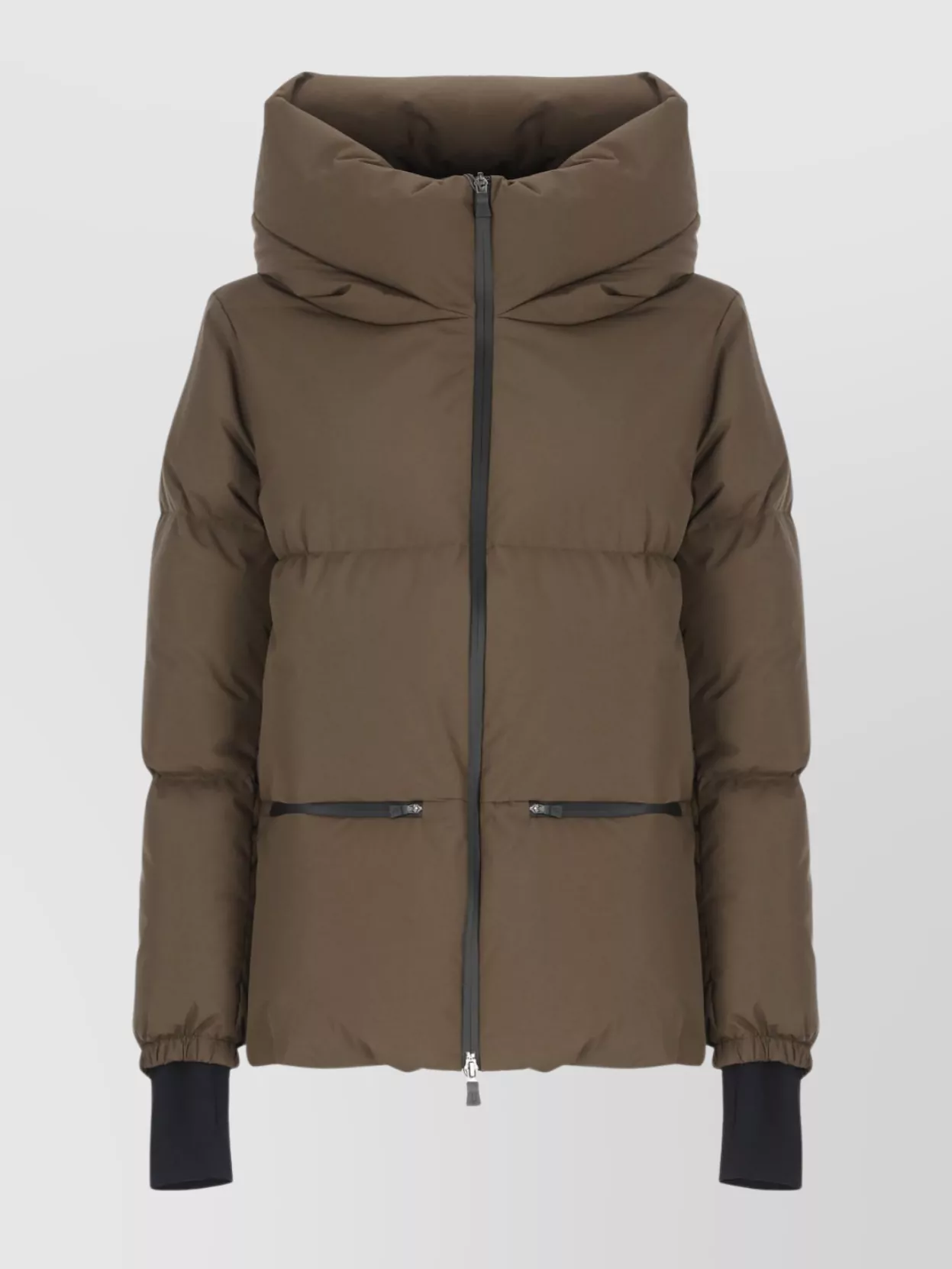 Herno Quilted Down Jacket With Hood And Pockets In Brown