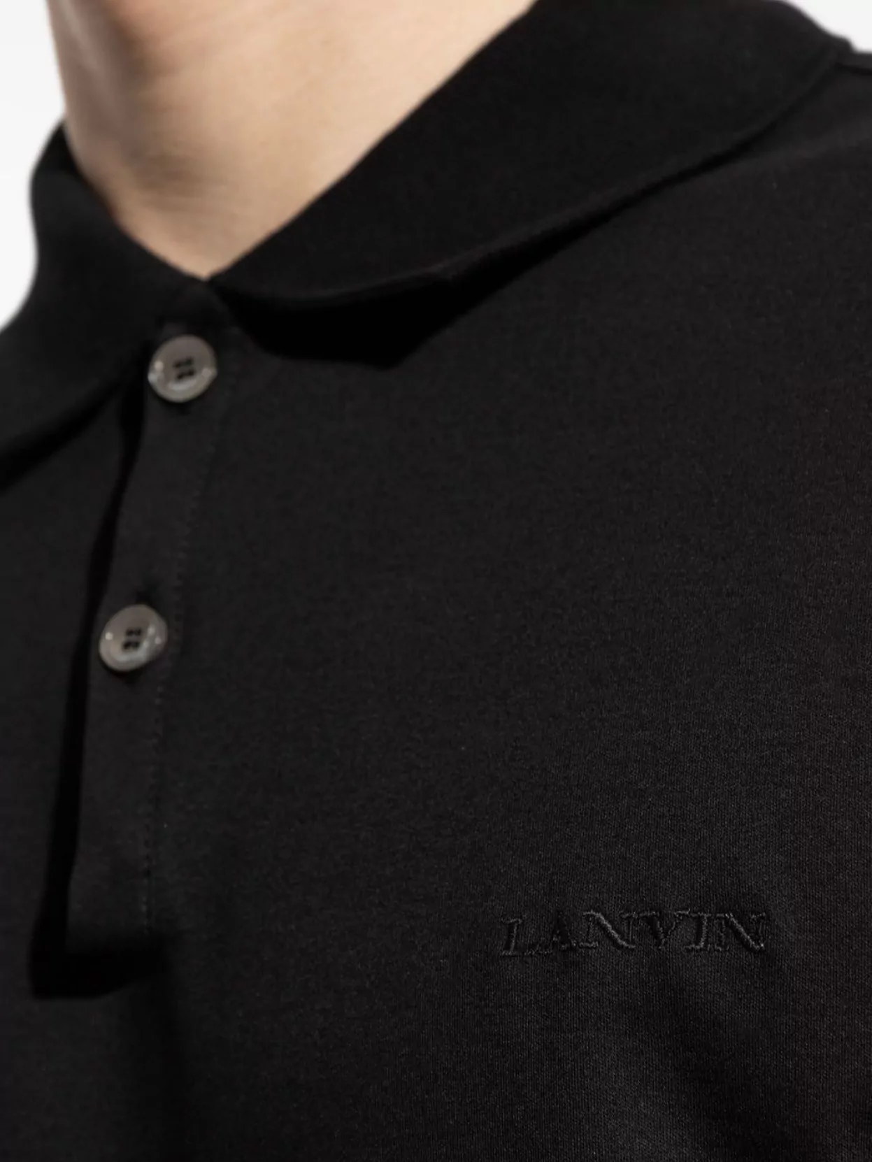 Lanvin Collared Shirt With Ribbed Cuffs And Short Sleeves