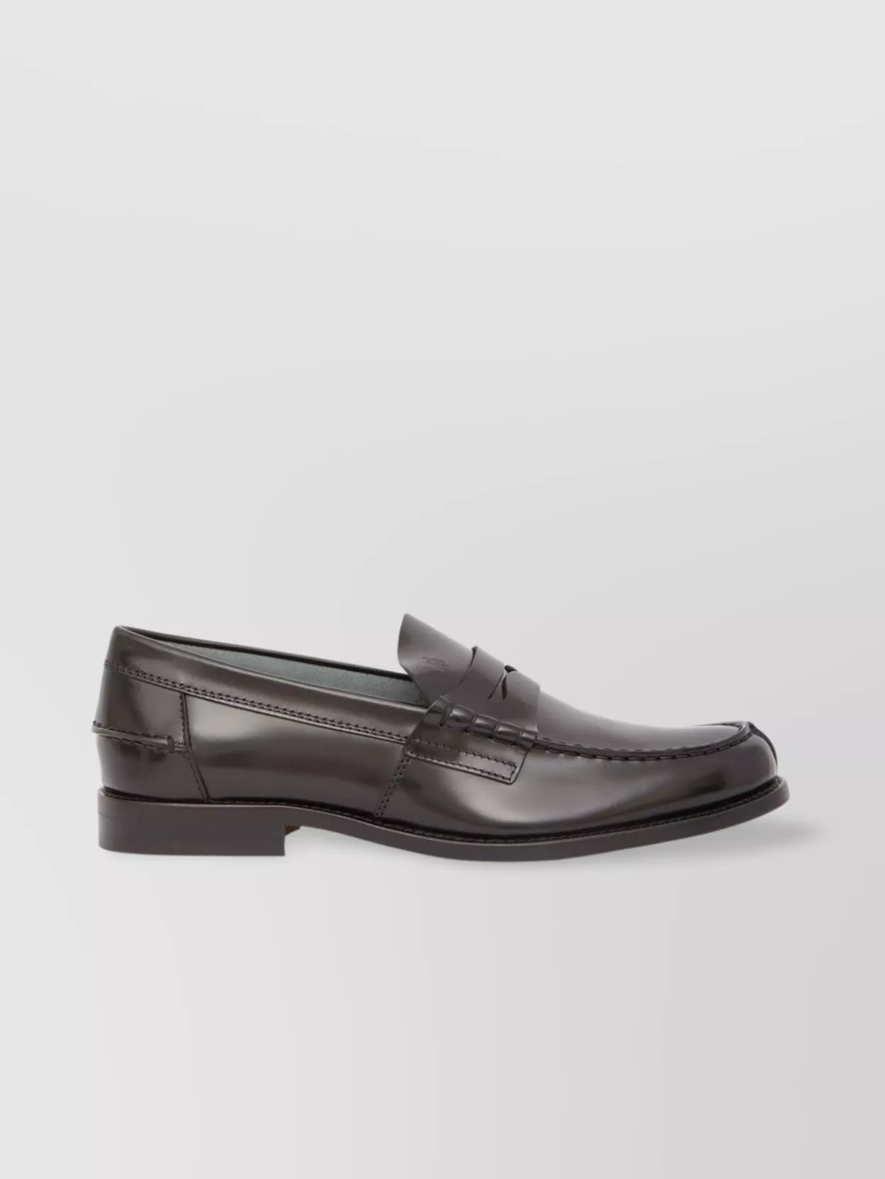 Tod's Leather Loafers With Penny Strap In Gray