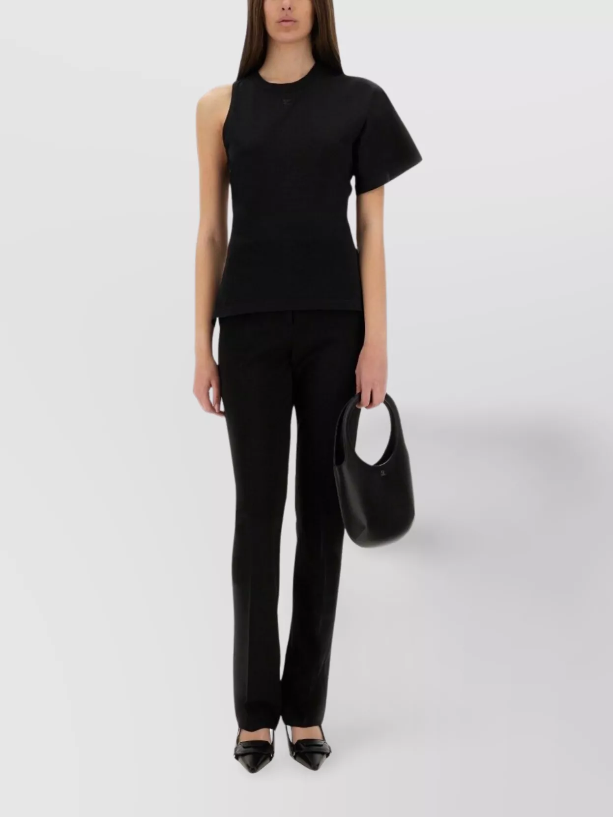 Shop Courrèges One-shoulder T-shirt Scuba Slim Fit
