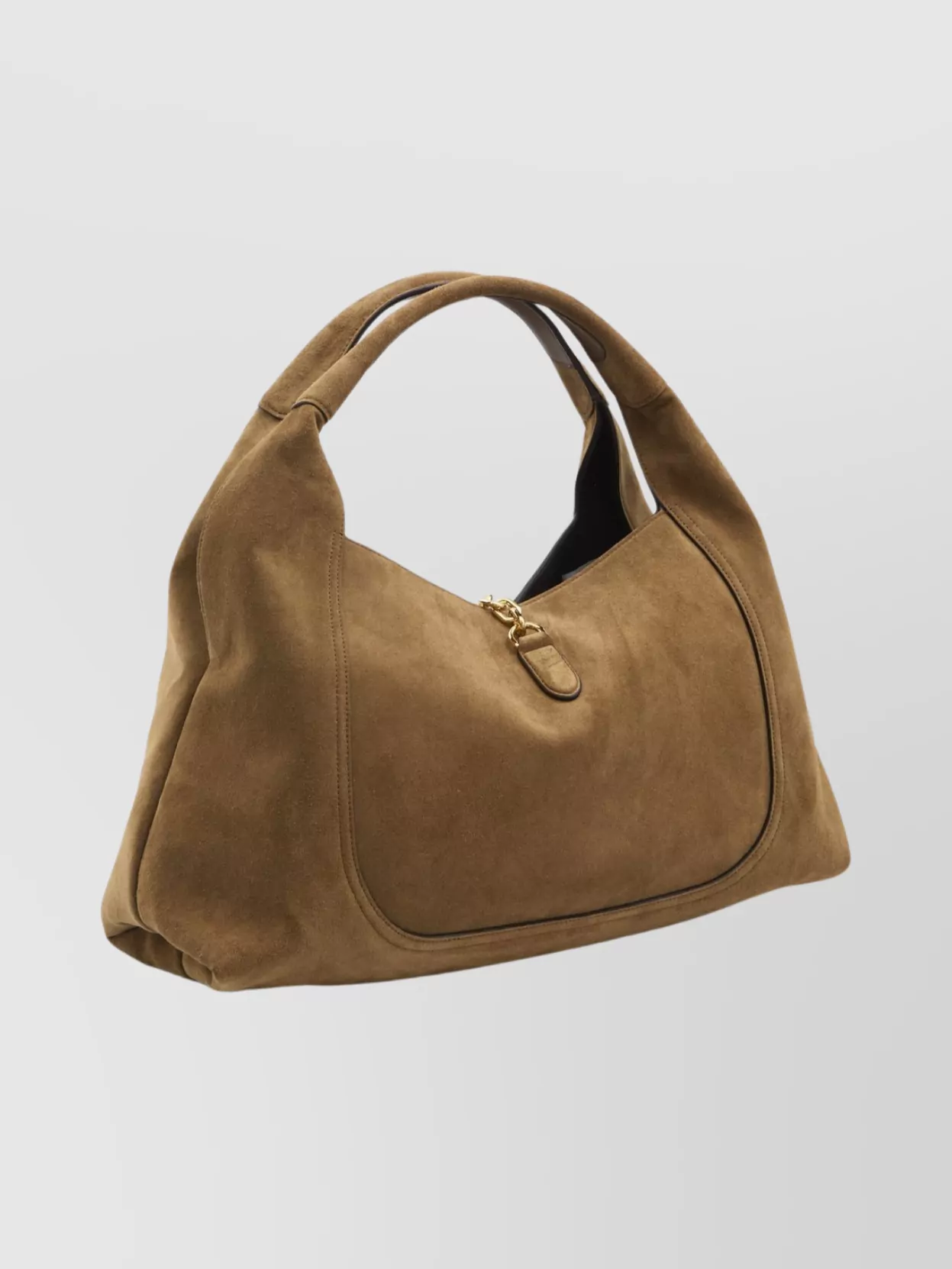 Gucci Large Suede Shoulder Bag In Brown