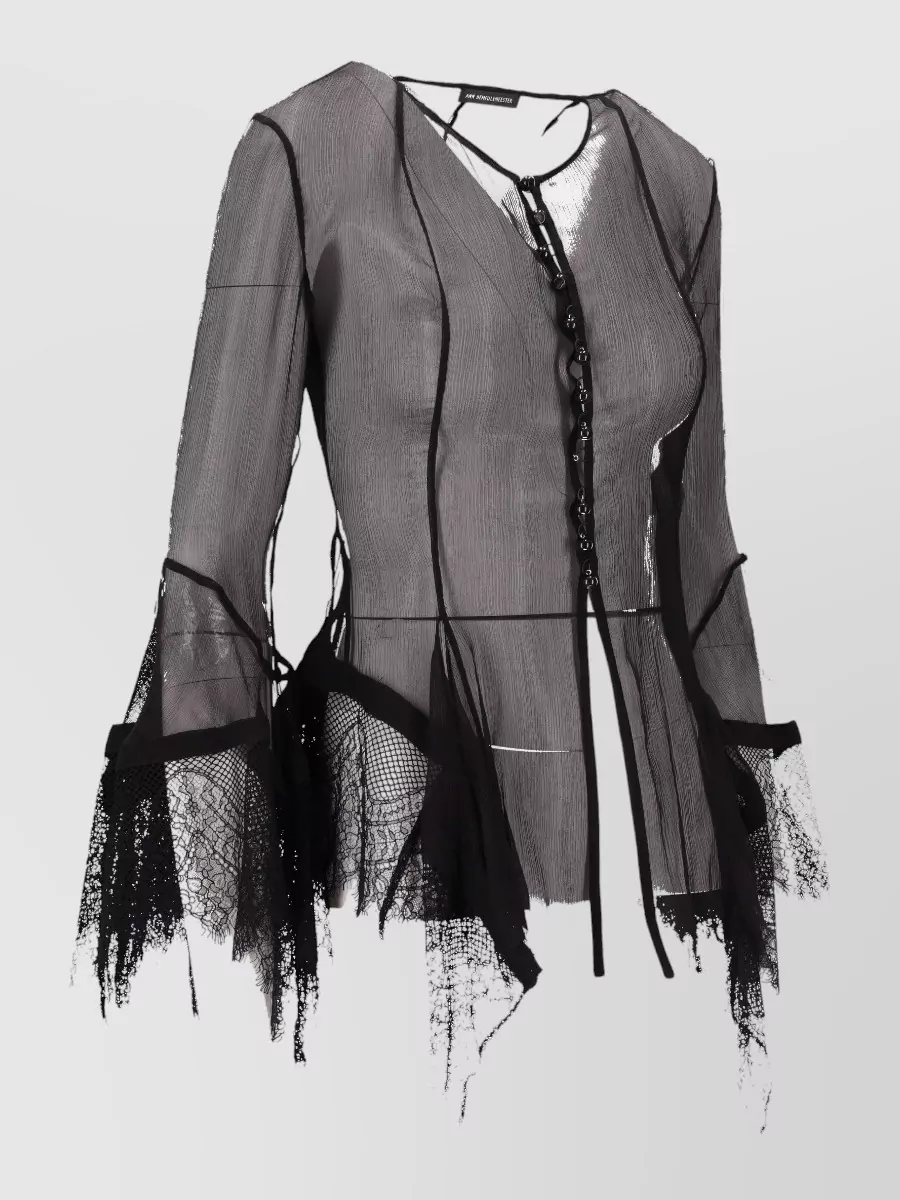 Ann Demeulemeester Kristabel Fitted Handkerchief Shirt Lace Detail
