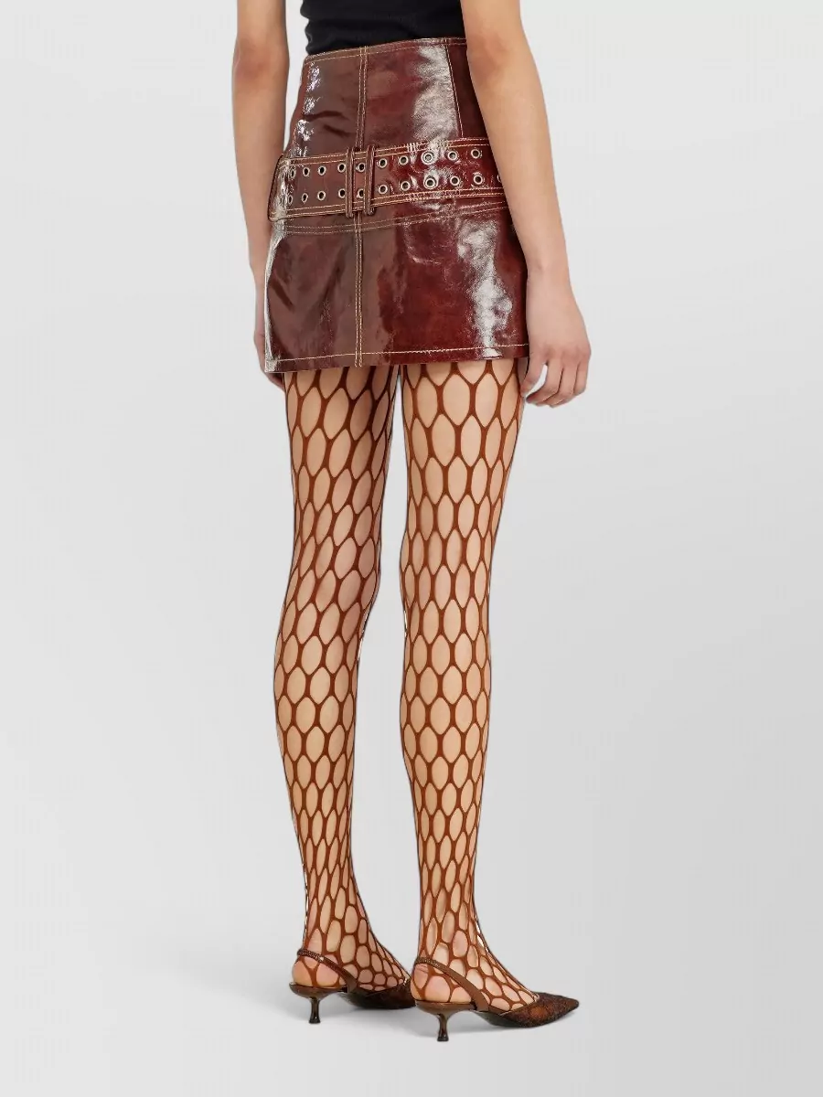 Diesel Leather High-Rise Mini Skirt