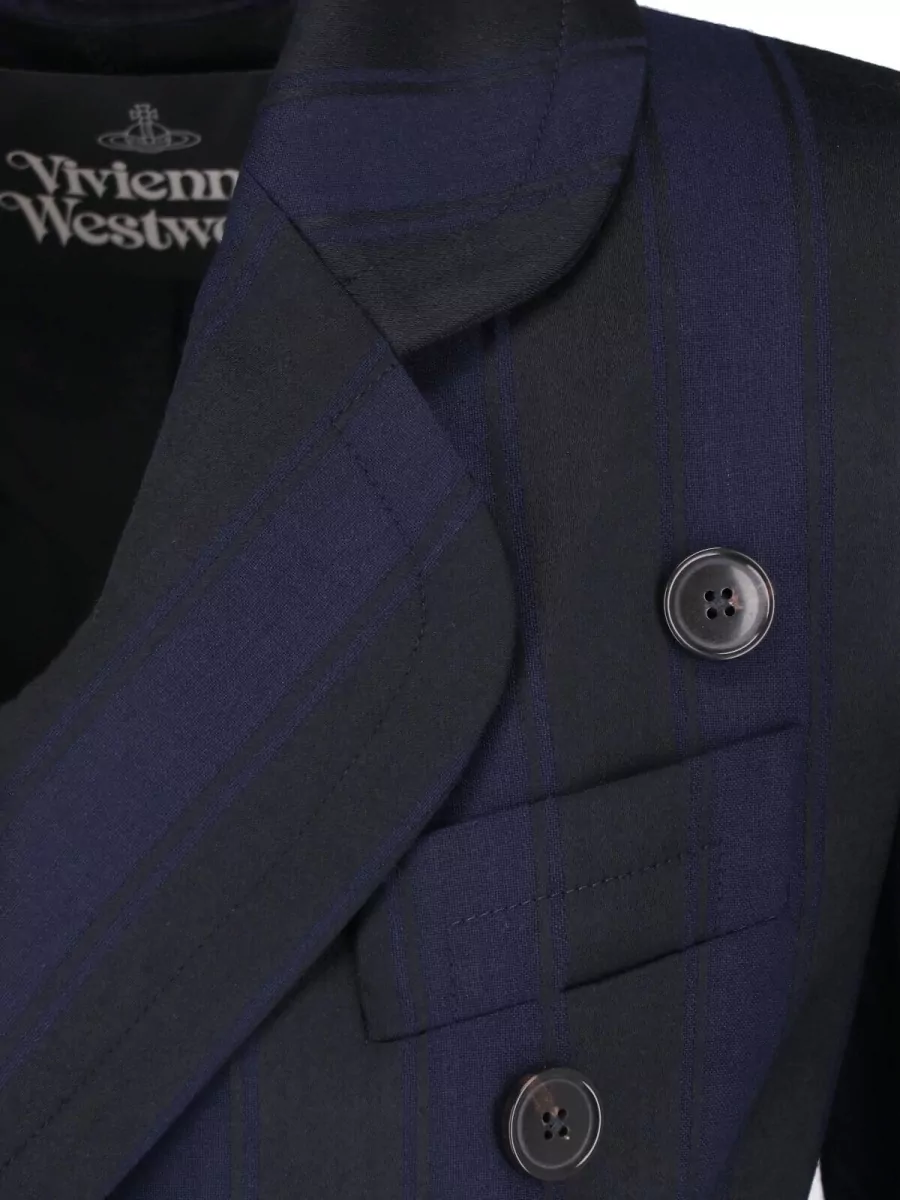 Vivienne Westwood Virgin Wool Striped Double-Breasted Blazer