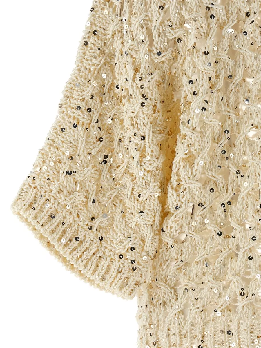 Peserico Cotton Sequin Mesh Cardigan