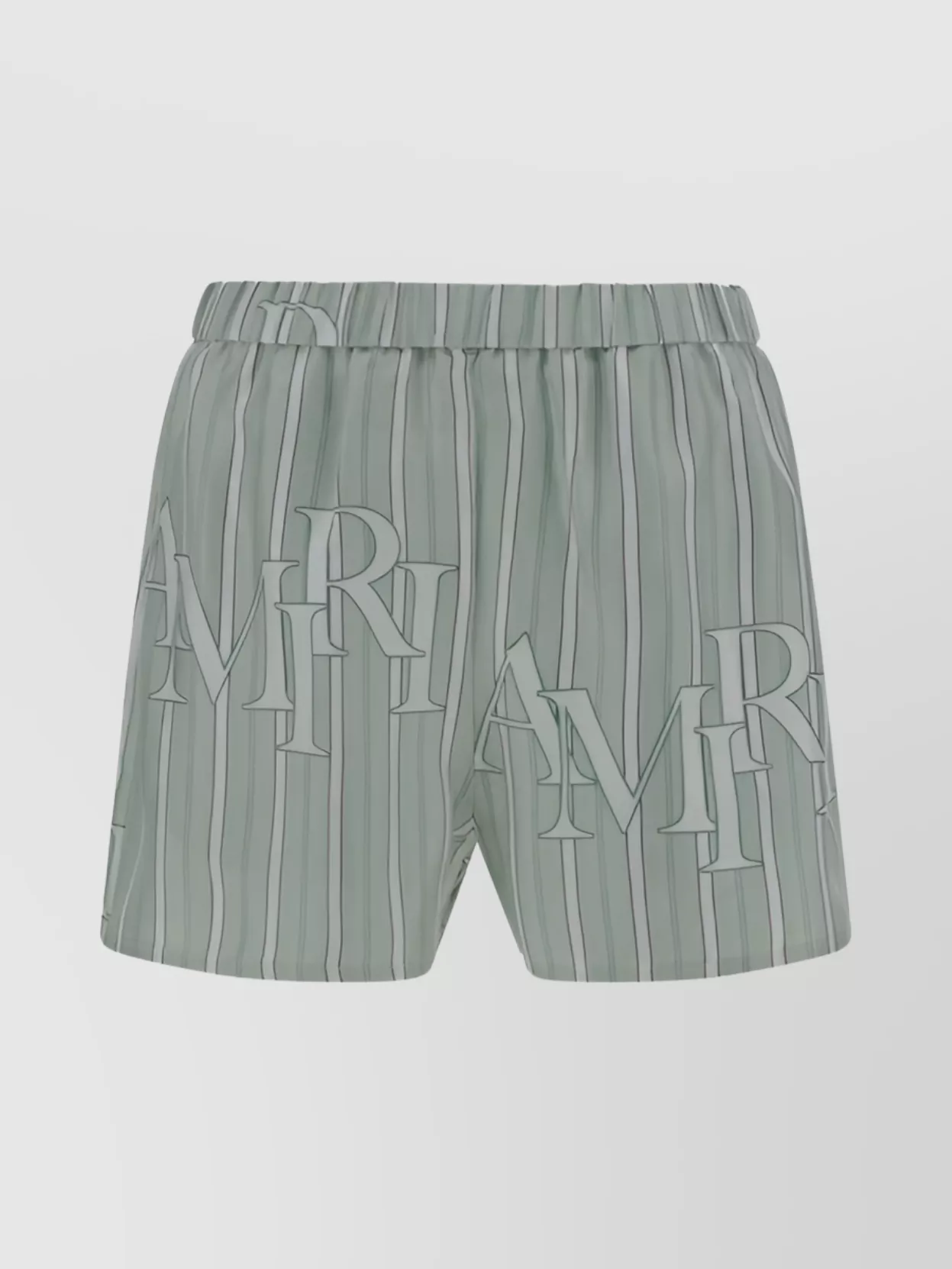 Shop Amiri Silk Striped Bermuda Shorts With Elasticated Waistband