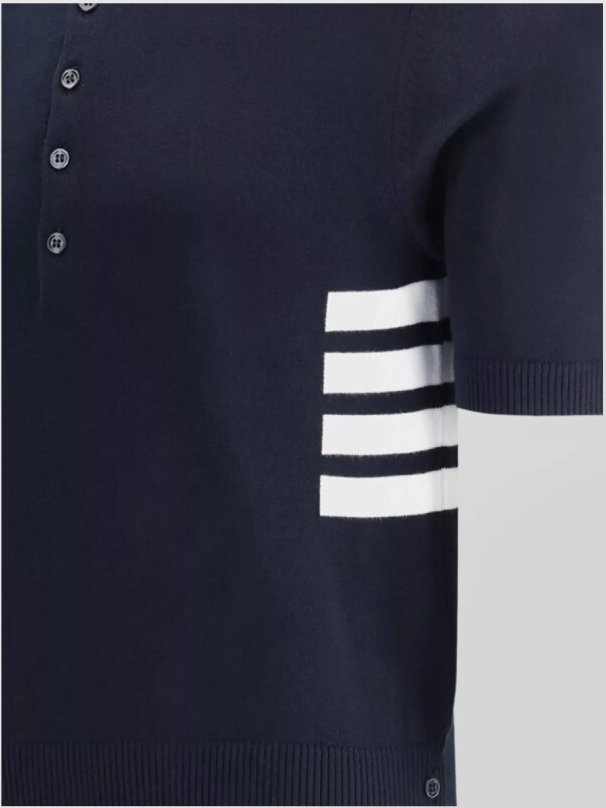 Thom Browne Side Slit Buttoned Polo Shirt