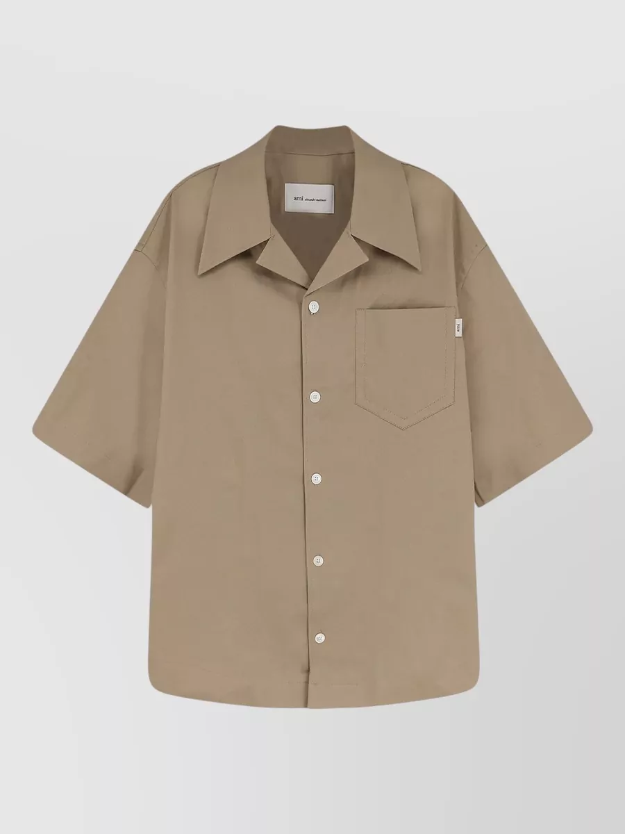 Ami Paris cotton oversized short-sleeve shirt