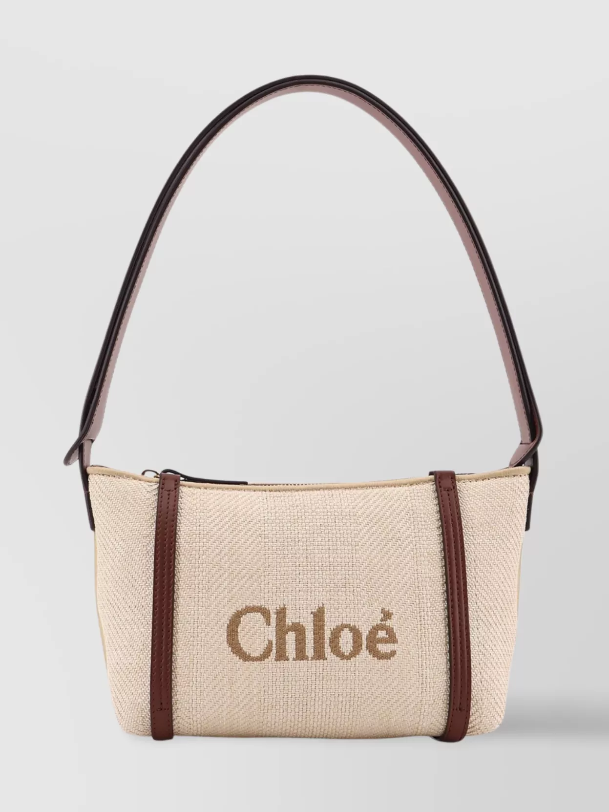 Chloé Logo Embroidered Canvas Shoulder Bag