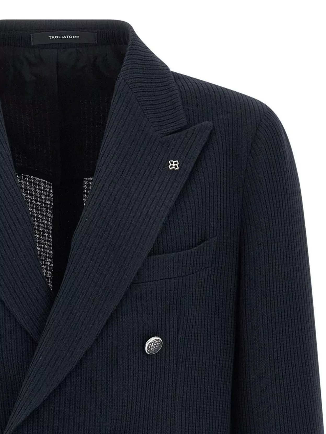 Tagliatore Textured Double-Breasted Blazer Pockets