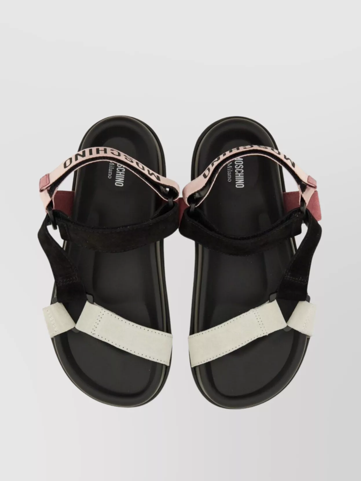 Moschino Logo Open Toe Flat Sole Sandals