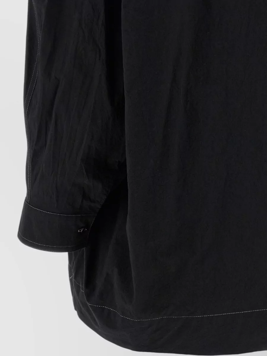 Lemaire Cotton V-Neck Knotted Scarf Shirt