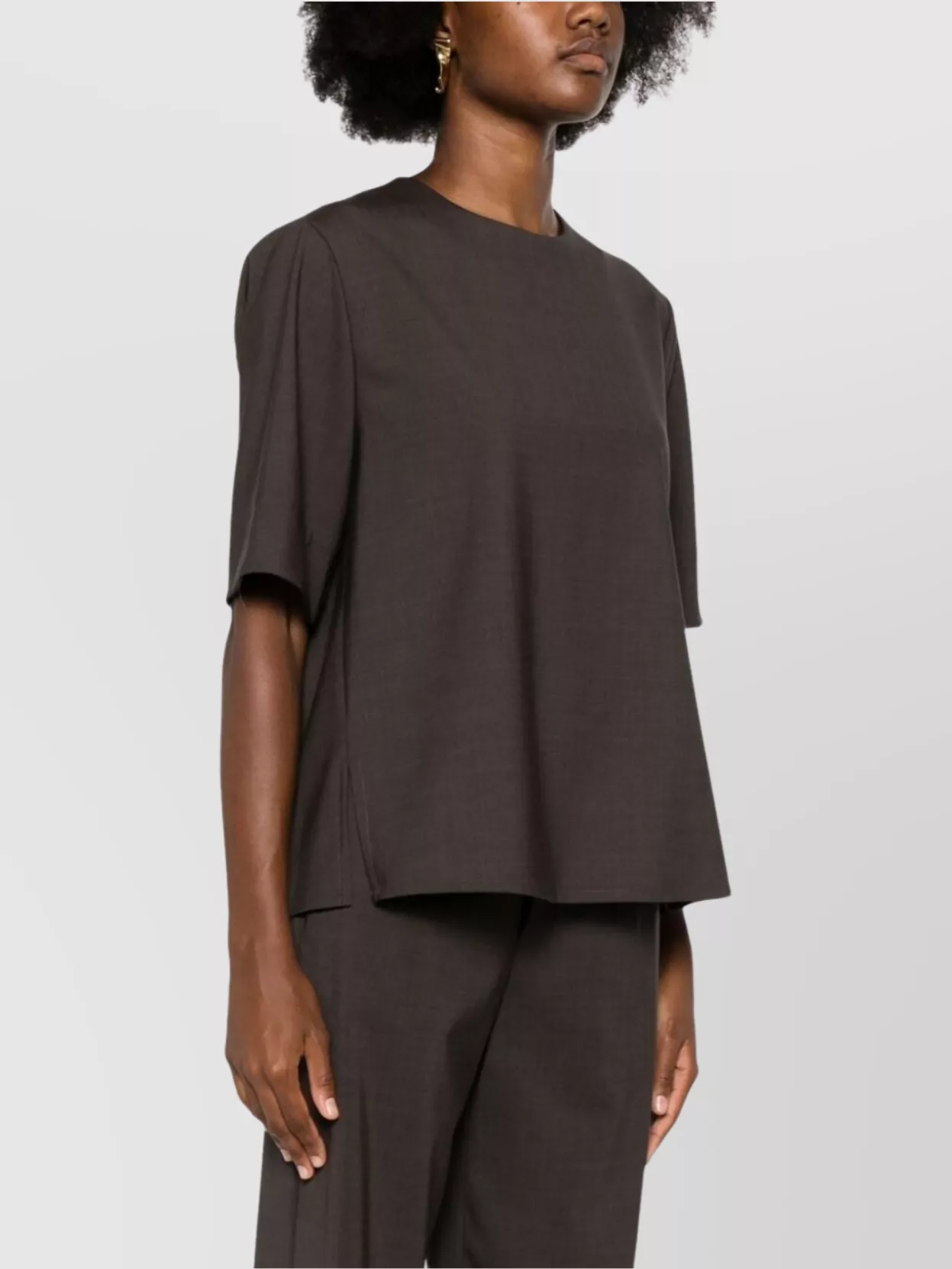 Parosh Short Sleeve Knit Top With Keyhole Back