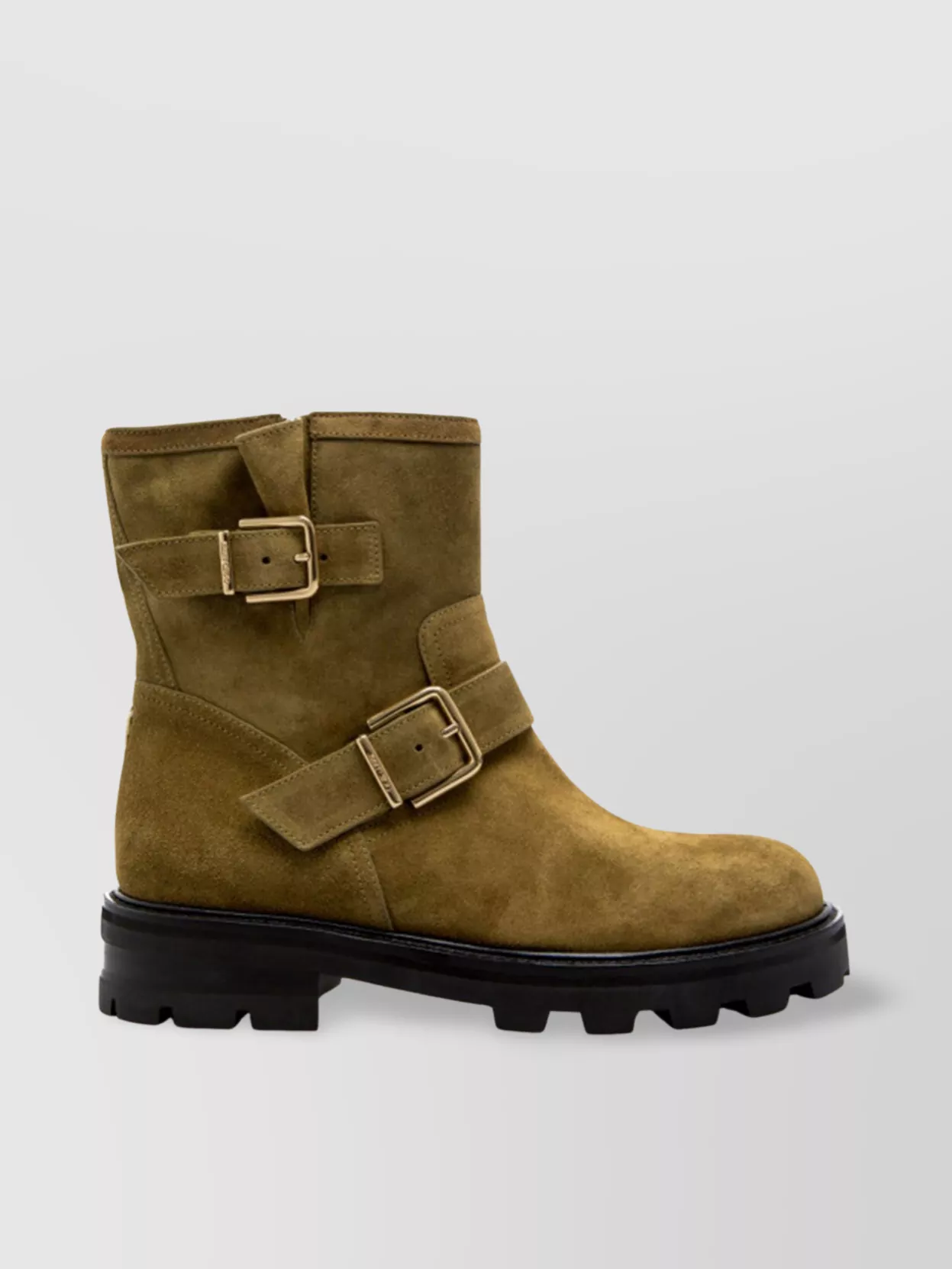 Jimmy Choo Buckle Detail Mid-calf Boots In Green