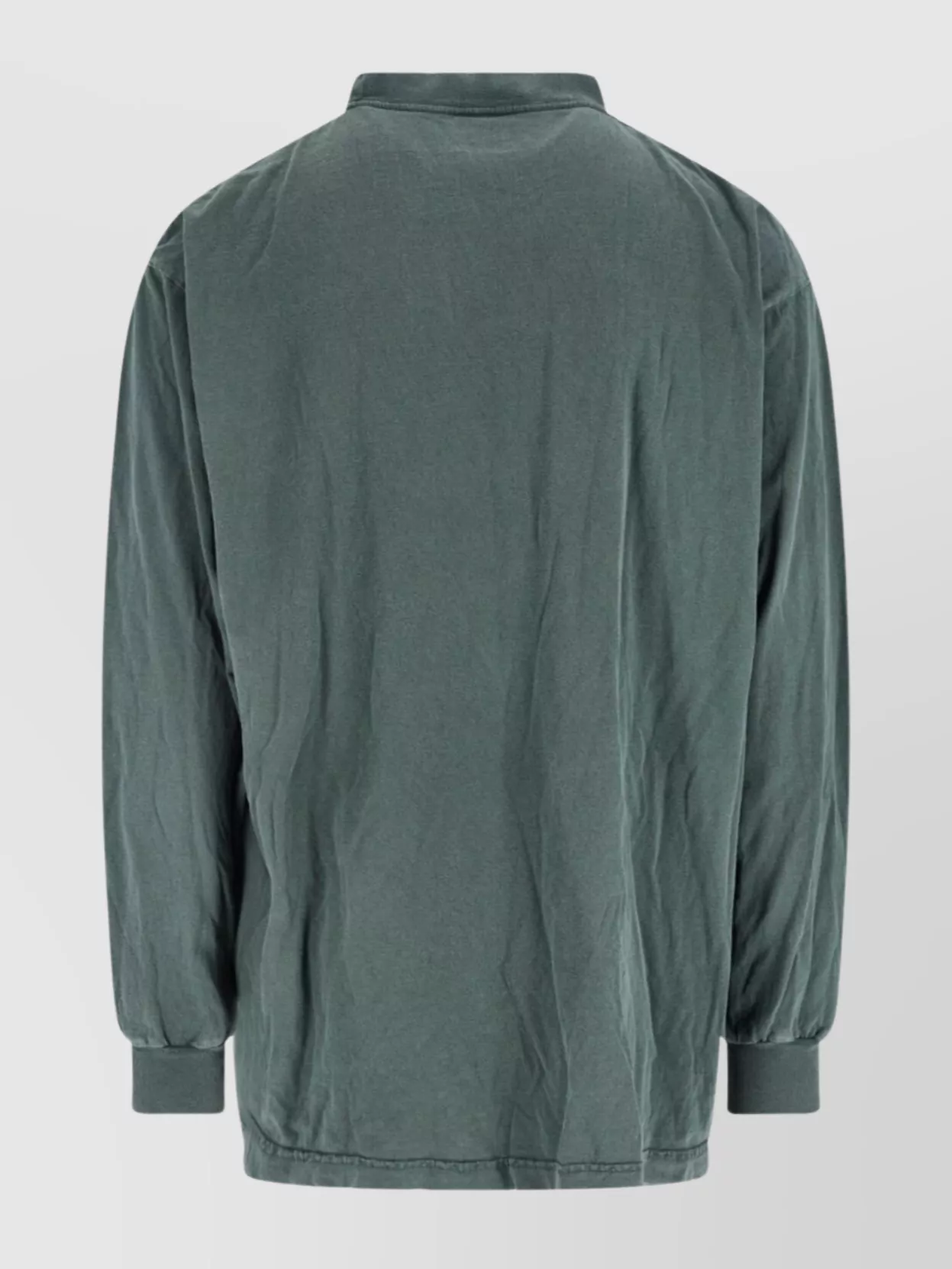 Balenciaga Crew Neck T-shirt Ribbed Cuffs Design In Green