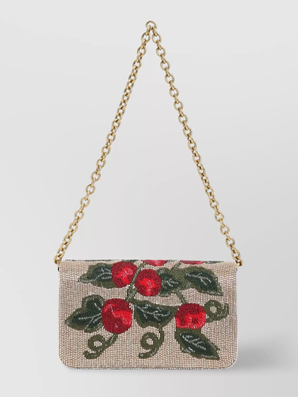 Valentino Embellished Floral Chain Clutch Bag