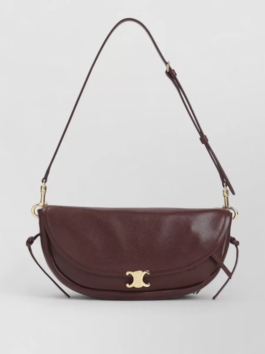 Celine Leather Small Halfmoon Crossbody Bag