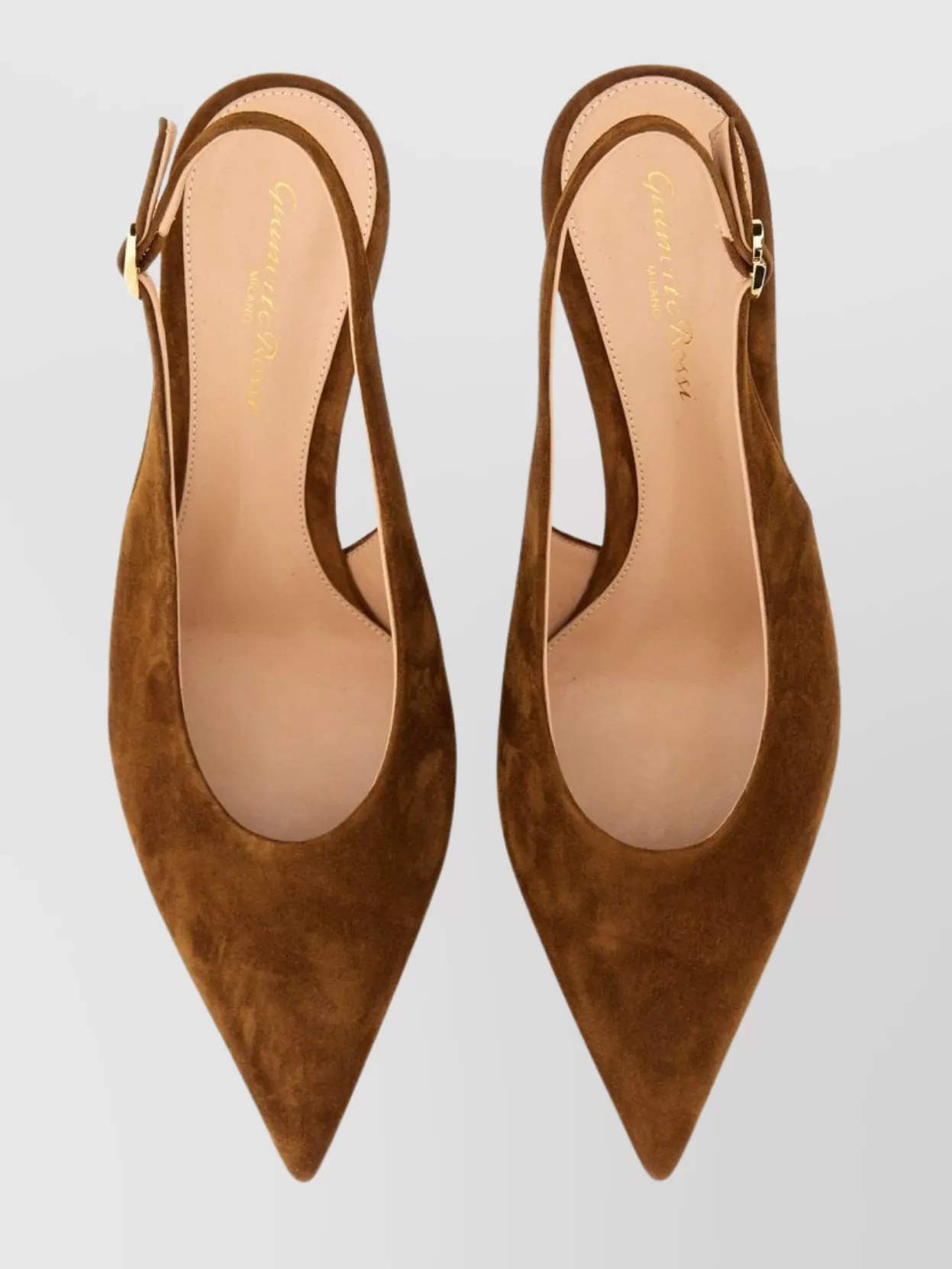 Gianvito Rossi "Robbie" Pointed Toe Kitten Heel Pumps