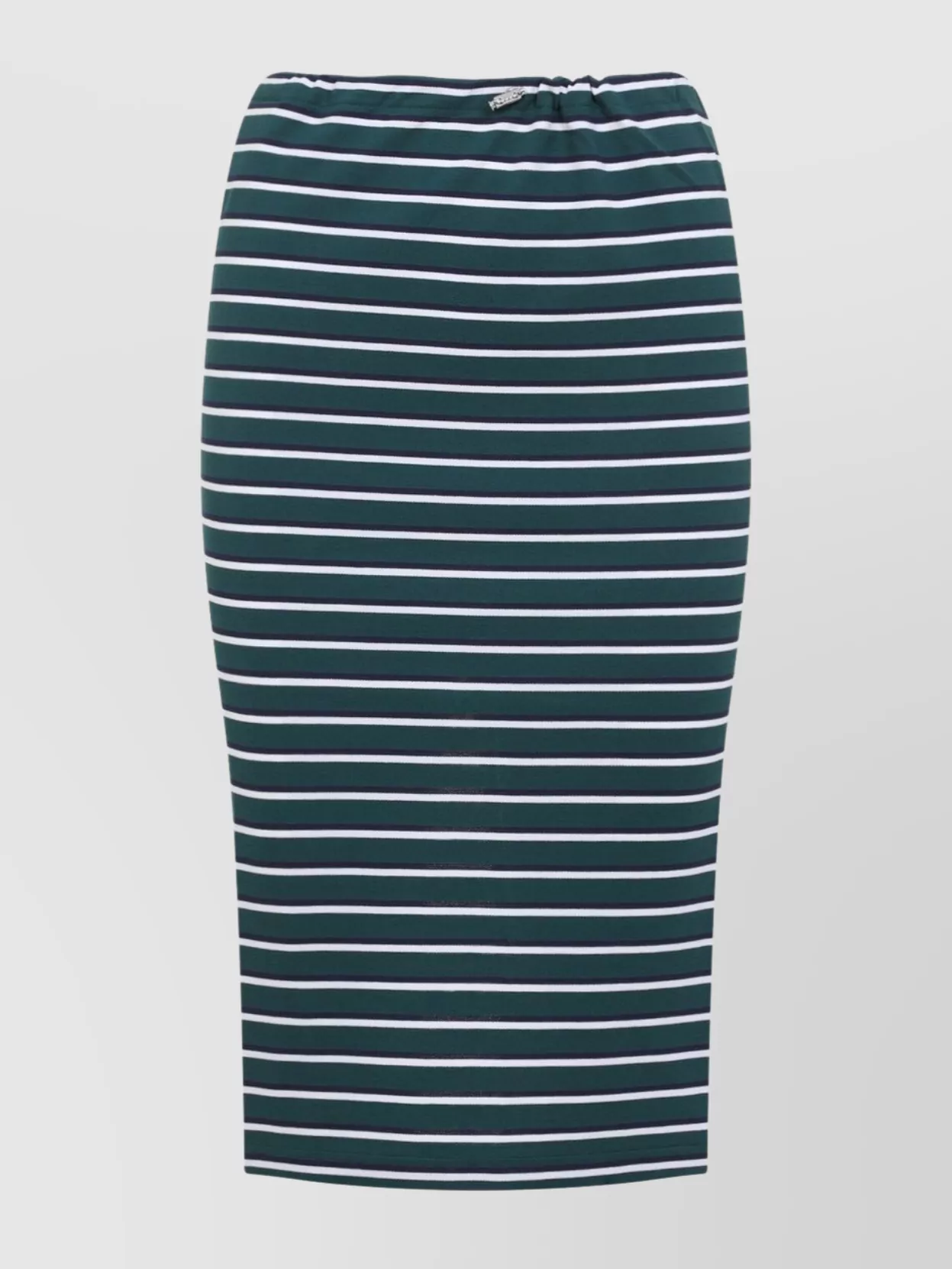 Prada Piquet Cotton Skirt Signature Patch In Blue