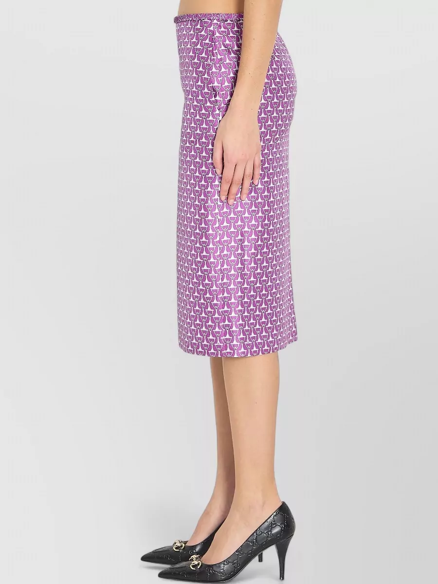 Gucci Silk Midi Skirt All Over Morsetto