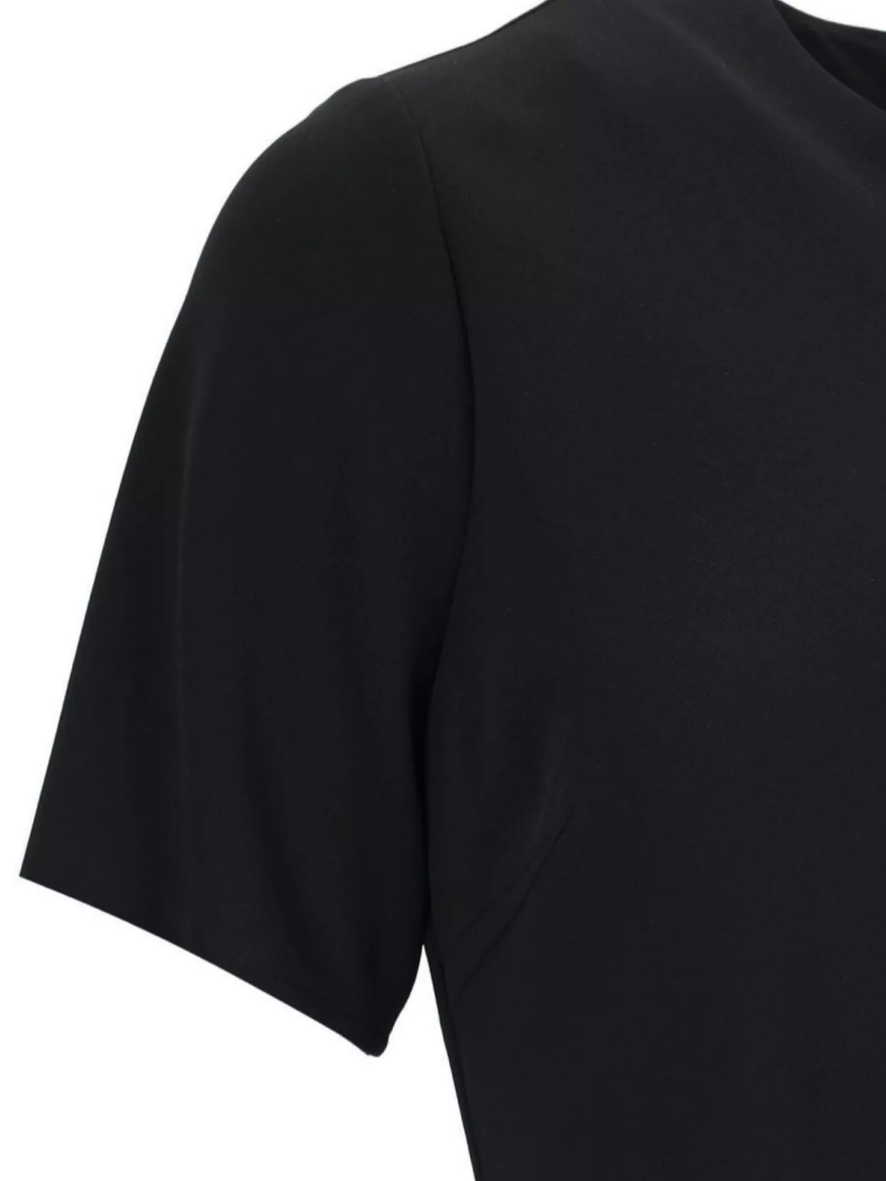Shop Calvin Klein Midi Dress Short Sleeves Length In Black