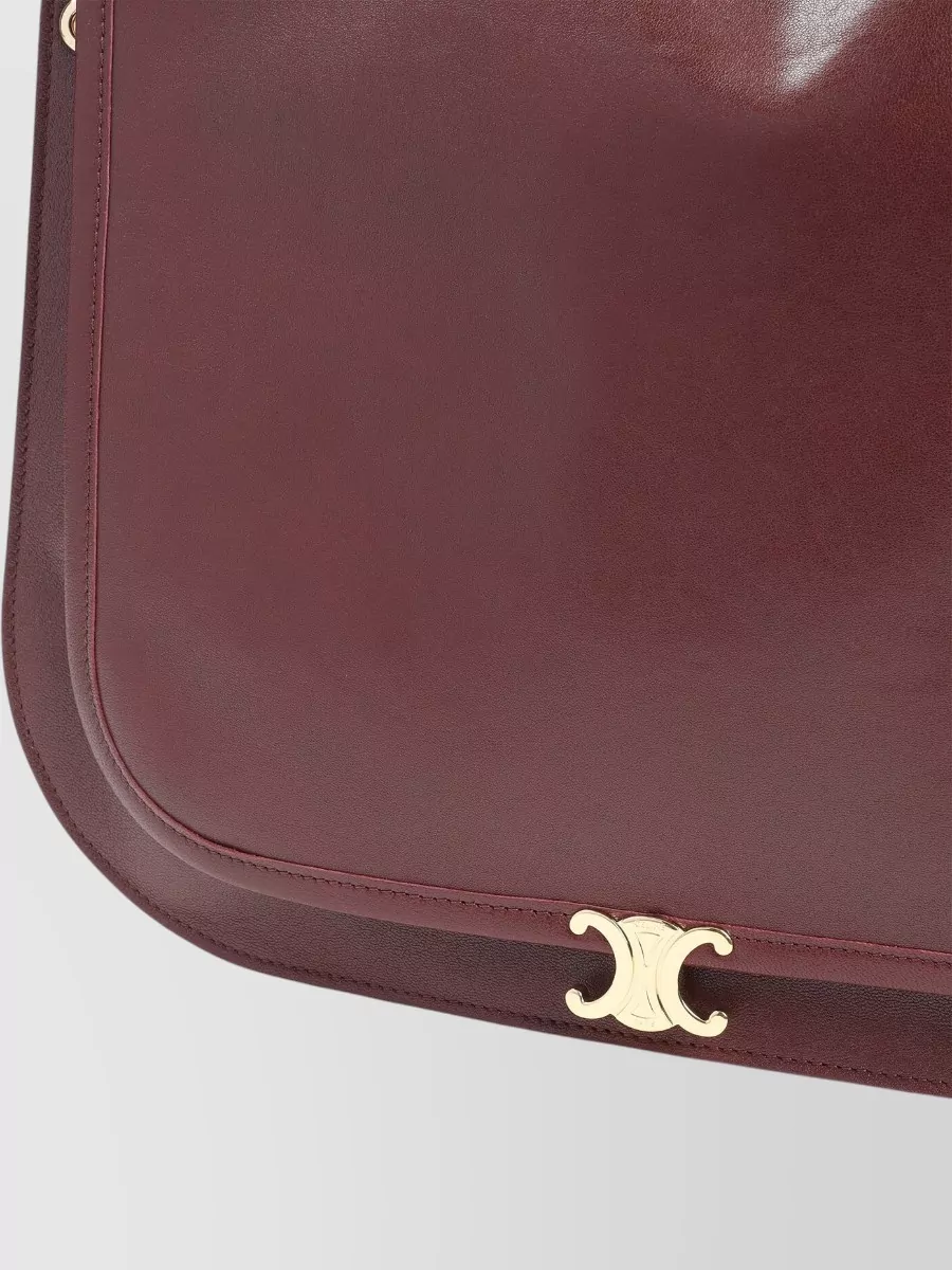 Celine Besace Soft Triomphe Crossbody Zip Bag In Burgundy