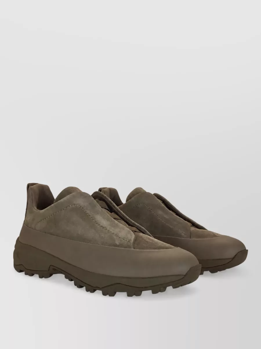 Zegna leather slip-on sneakers