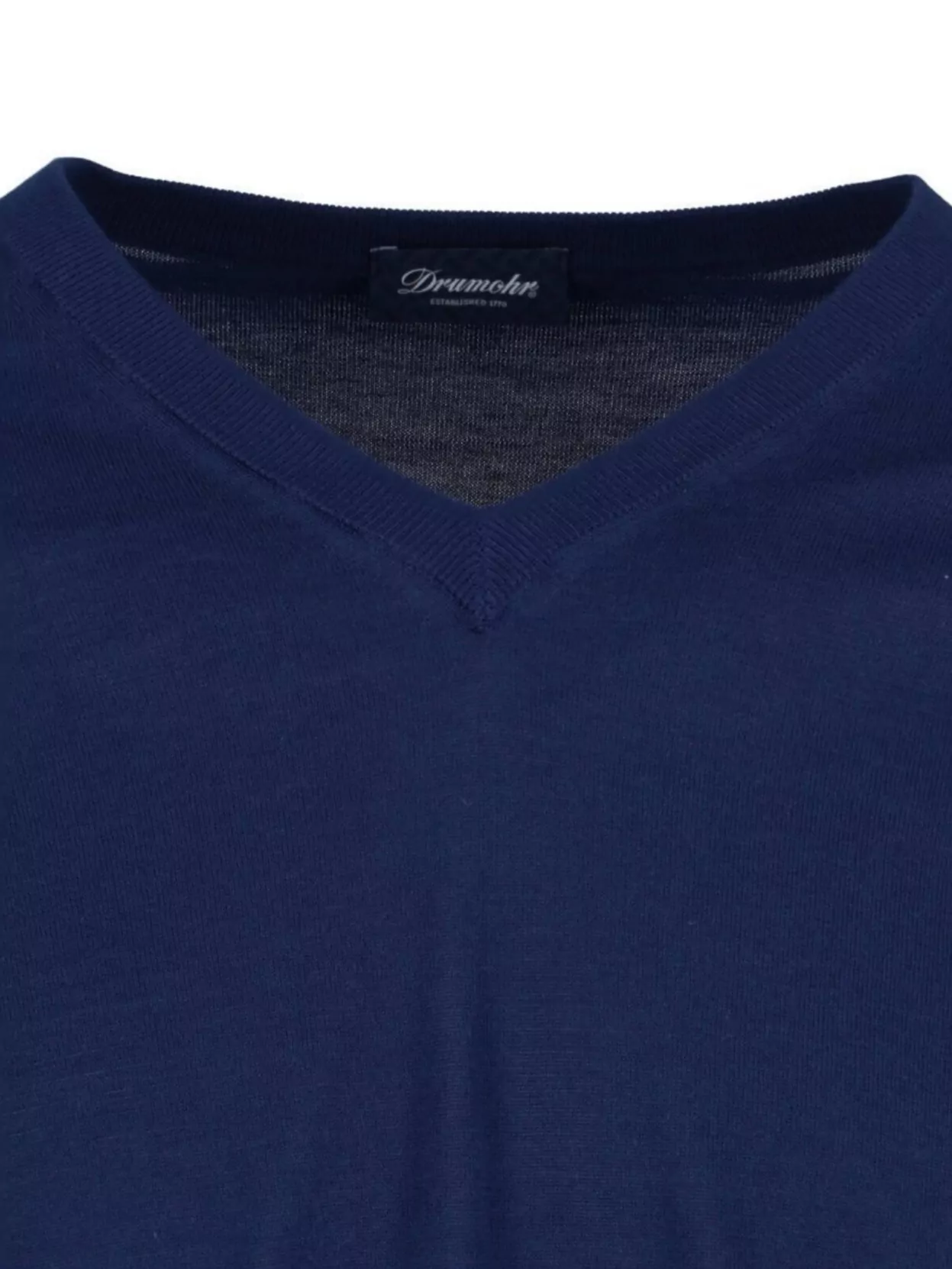 Drumohr Ribbed V-Neck Sweater With Long Sleeves