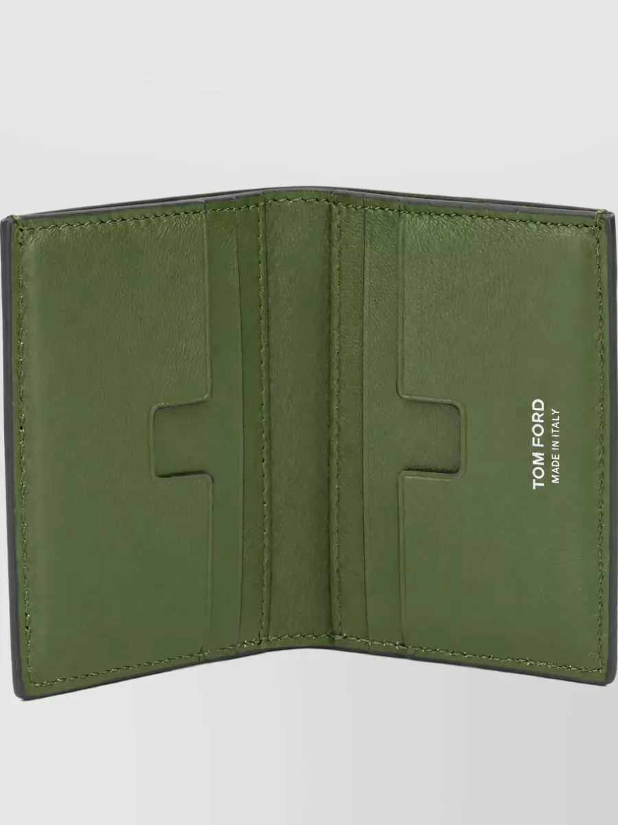 Tom Ford Leather Crocodile-Effect Folding Cardholder