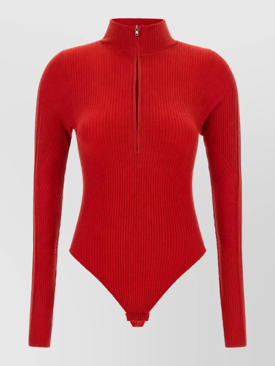Perfect Moment ribbed wool blend high neck long sleeve bodysuit