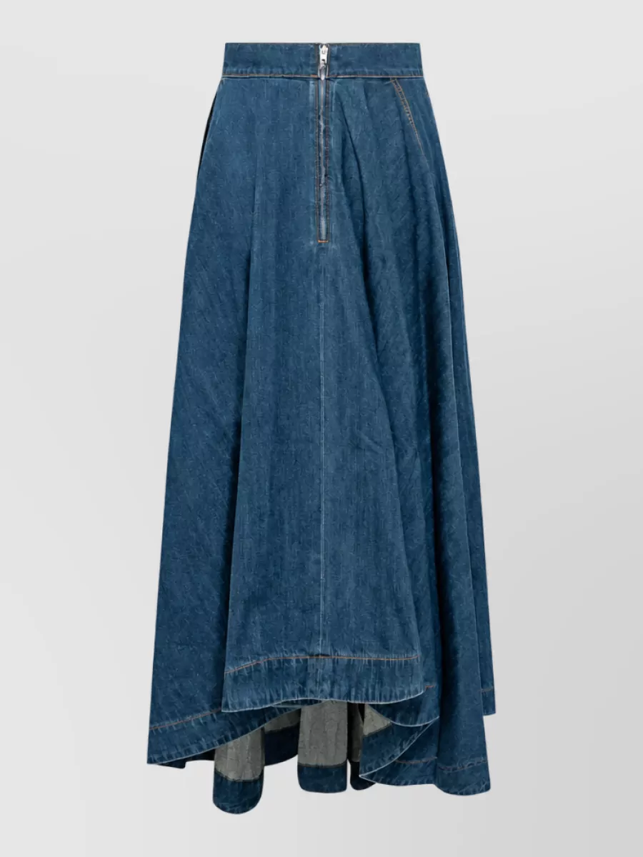 Givenchy Asymmetric Long Denim Skirt