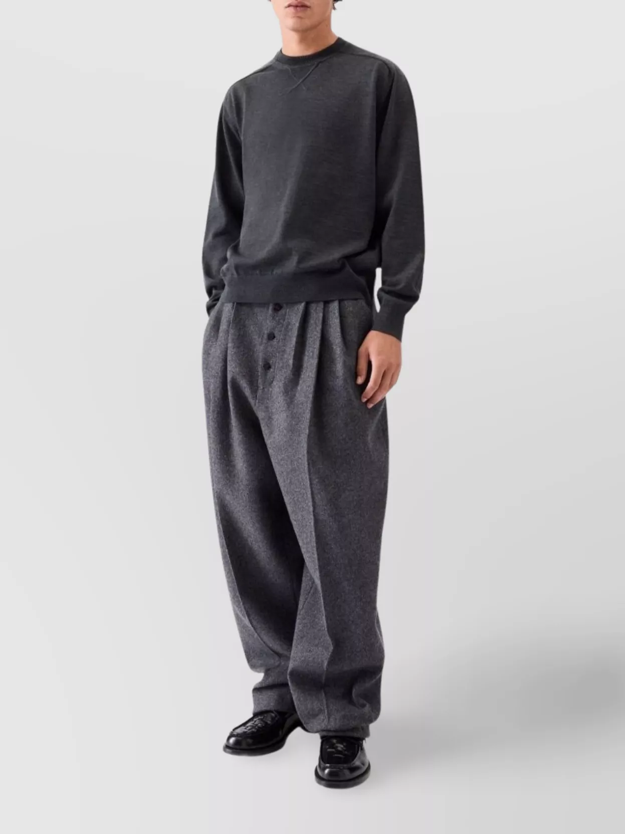 Jacquemus Long Sleeve Crewneck Sweater With Ribbed Cuffs