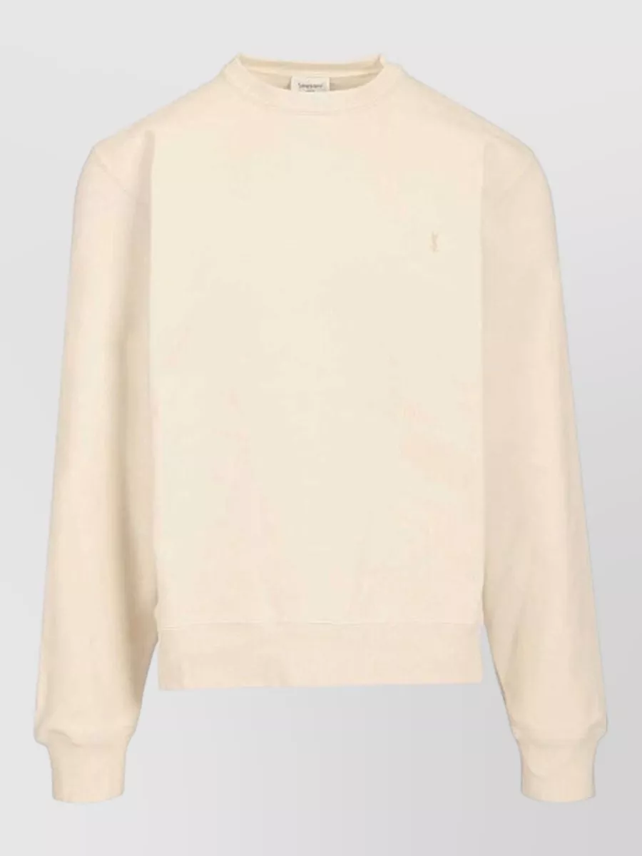 Saint Laurent Cotton crewneck long-sleeve sweatshirt