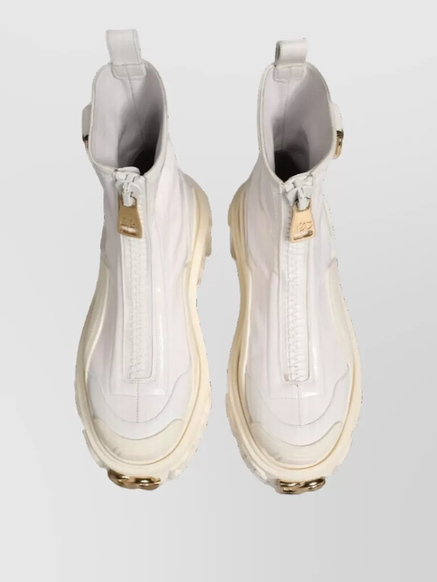 Dolce&Gabbana Leather High-Top Sneakers