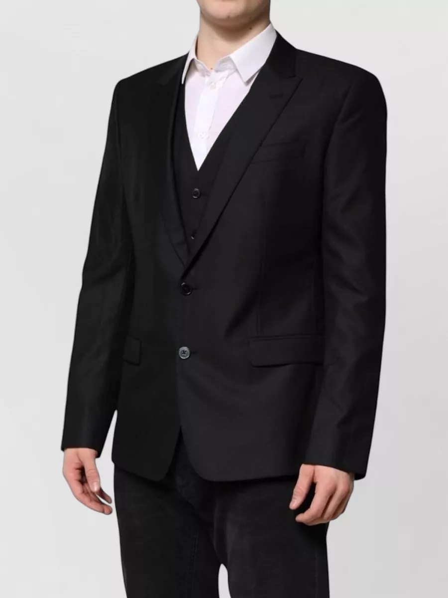 Dolce&Gabbana Wool Silk Single-Breasted Suit Jacket