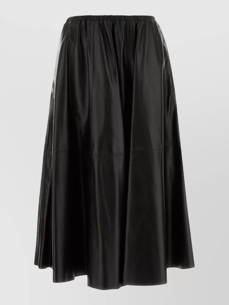 Alberta Ferretti leather paneled maxi skirt