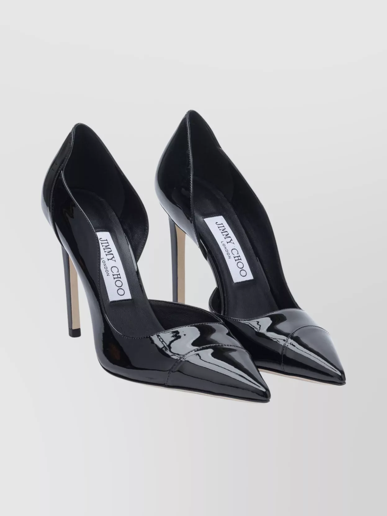 Jimmy Choo Pointed Toe Patent Finish Stiletto Pumps In Black