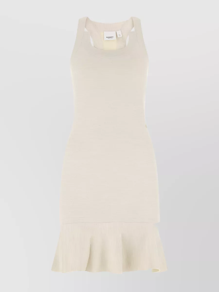 Shop Burberry Sleeveless Cut-out Peplum Dress In Cream