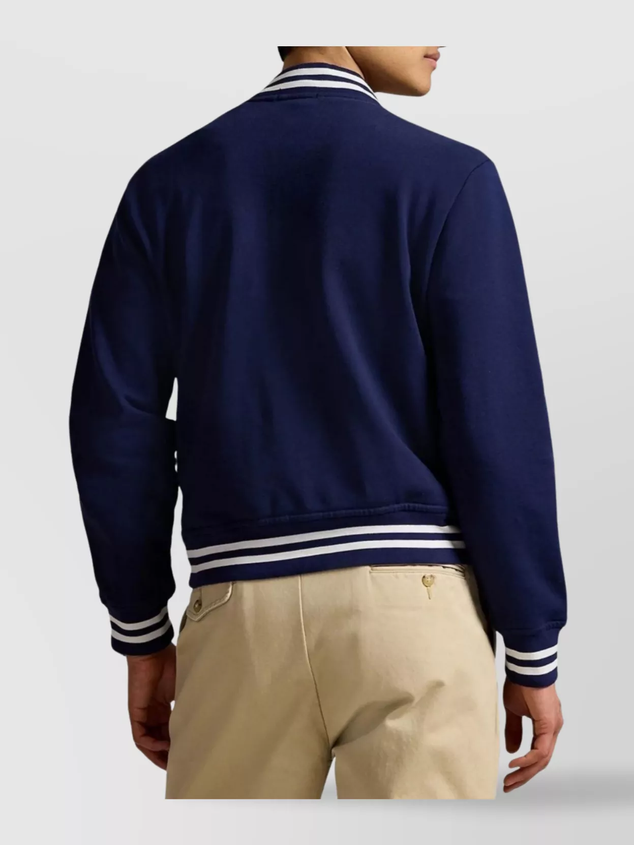 Ralph Lauren Striped Detail Cotton Sweatshirt Pockets