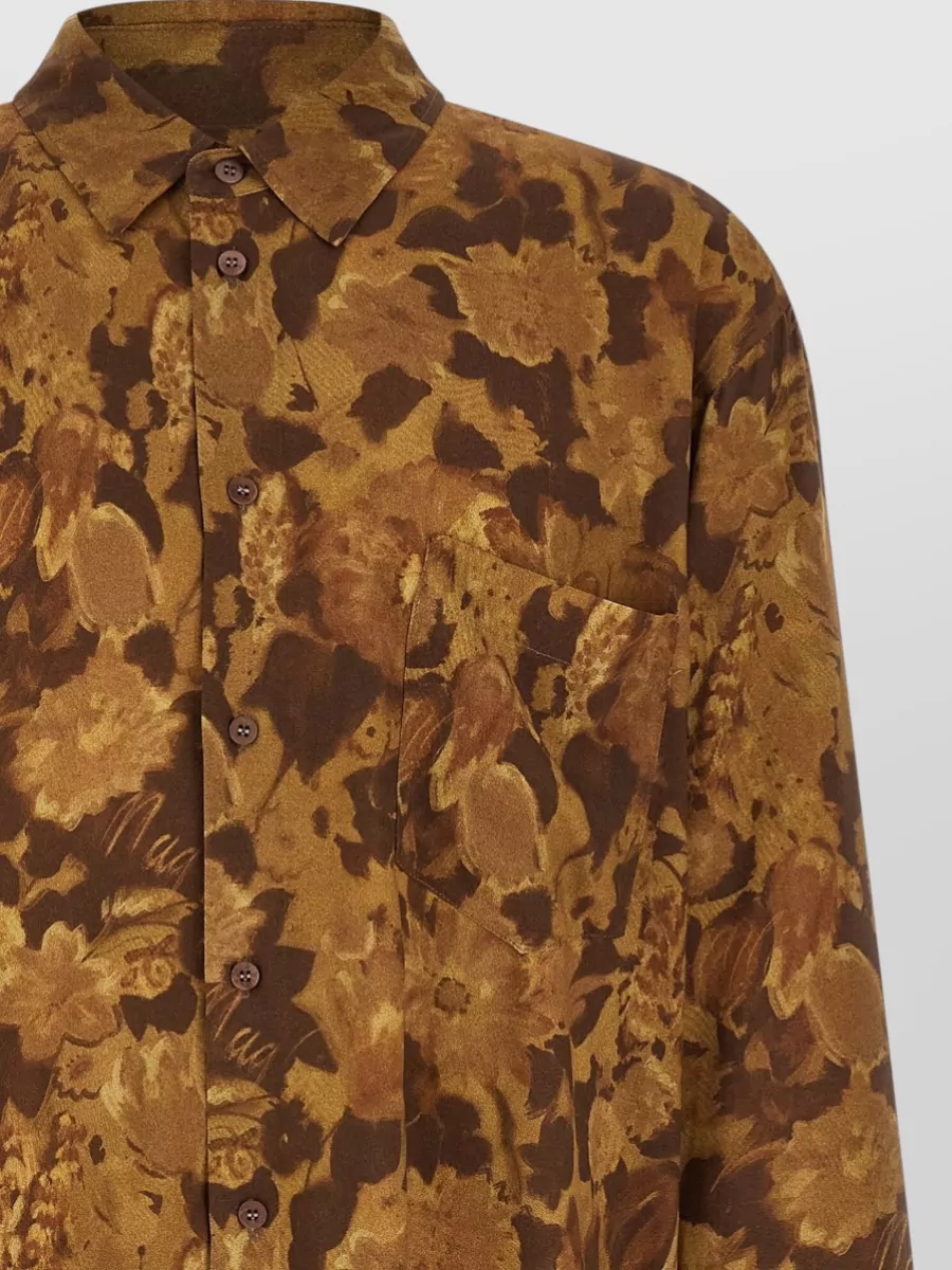 Magliano Shirt Long Sleeves Floral Pattern Buttoned Cuffs
