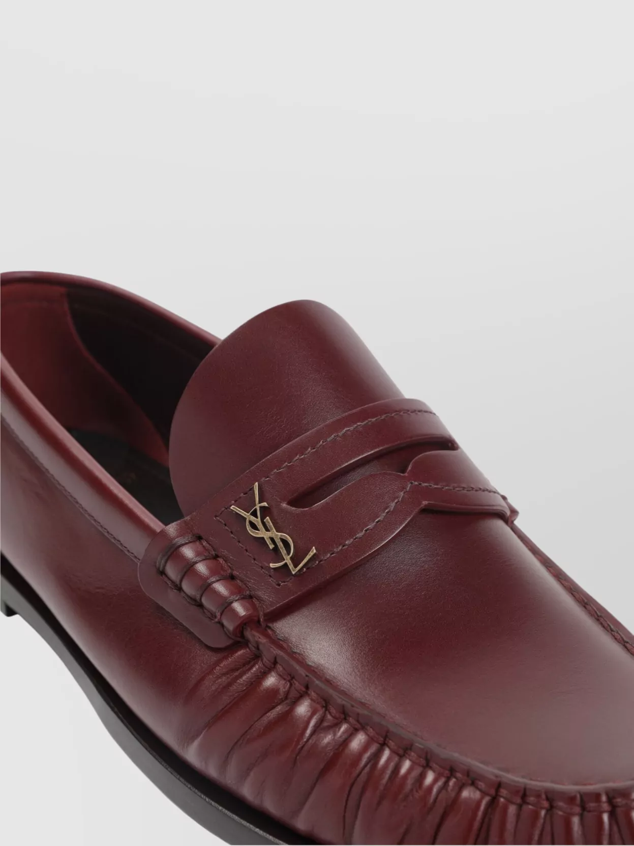 Saint Laurent Cassandre Smooth Leather Penny Loafers
