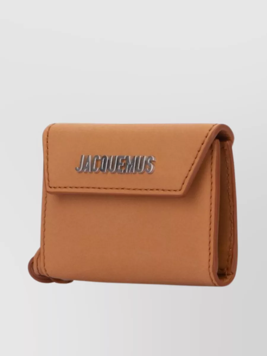 Shop Jacquemus Rectangular Shoulder Strap Wallet In Brown