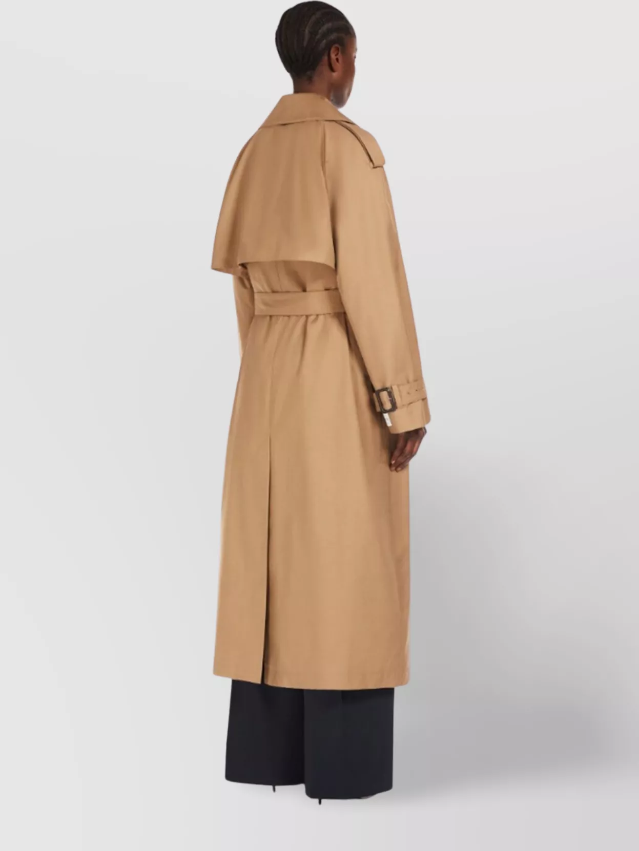 Max Mara Belted Double-Breasted Trench Coat With Rain Cape
