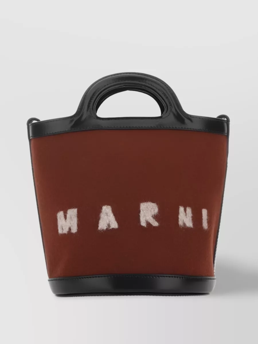 Shop Marni Versatile Logo-print Tote Bag In Brown