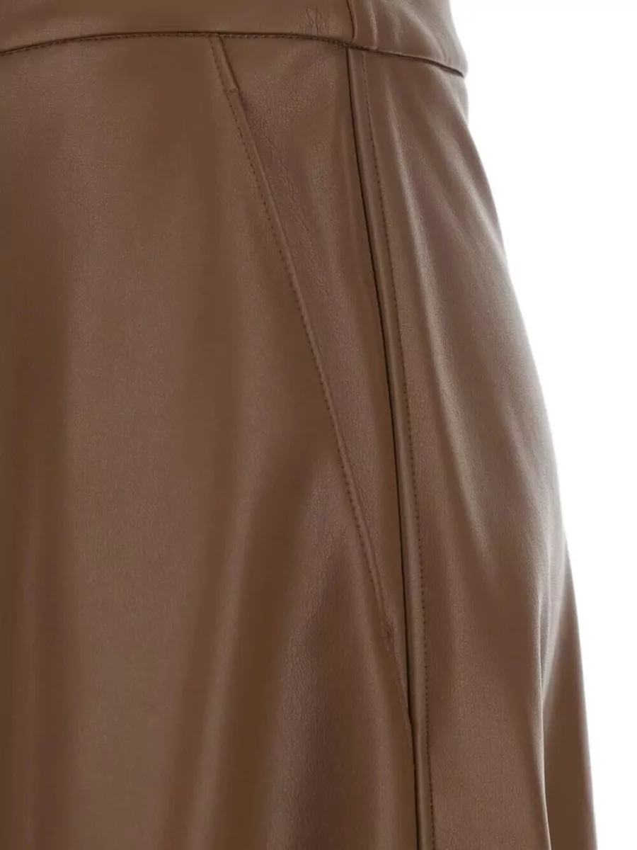 S Max Mara Eco Leather Midi Skirt A Line High Waist
