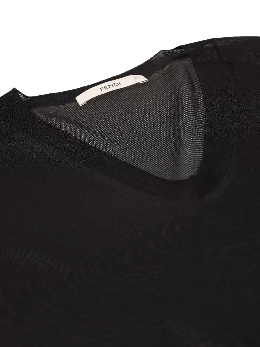 Fendi Silk V-Neck Knitted Top