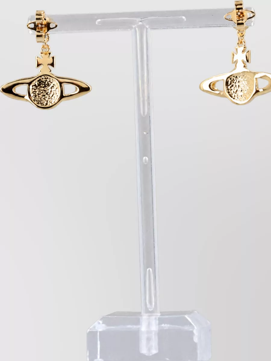 Vivienne Westwood Brass Mini Bas Relief Earrings